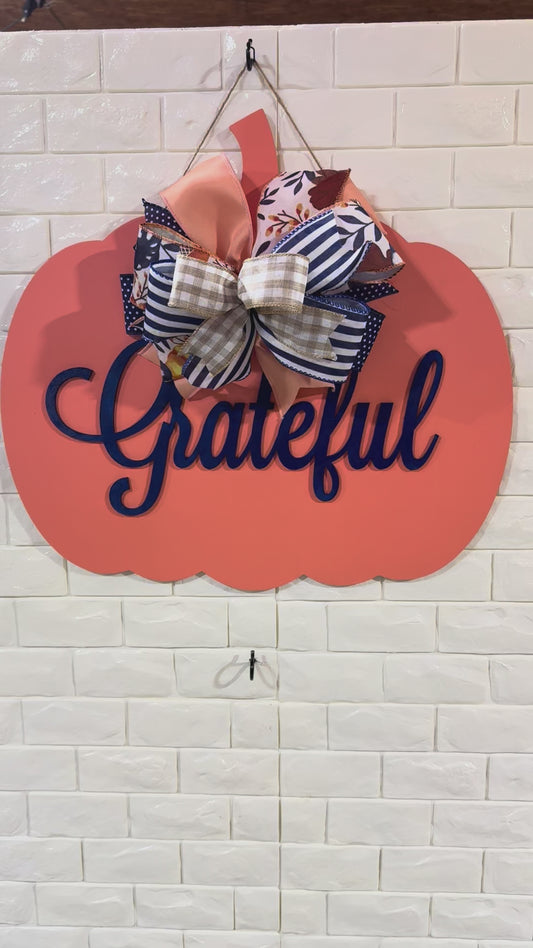 Coral & Navy Pumpkin